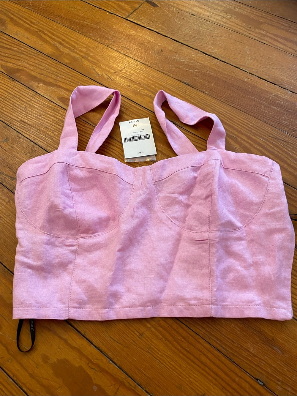 Forever 21 Light Pink Structured Cropped Bustier Top